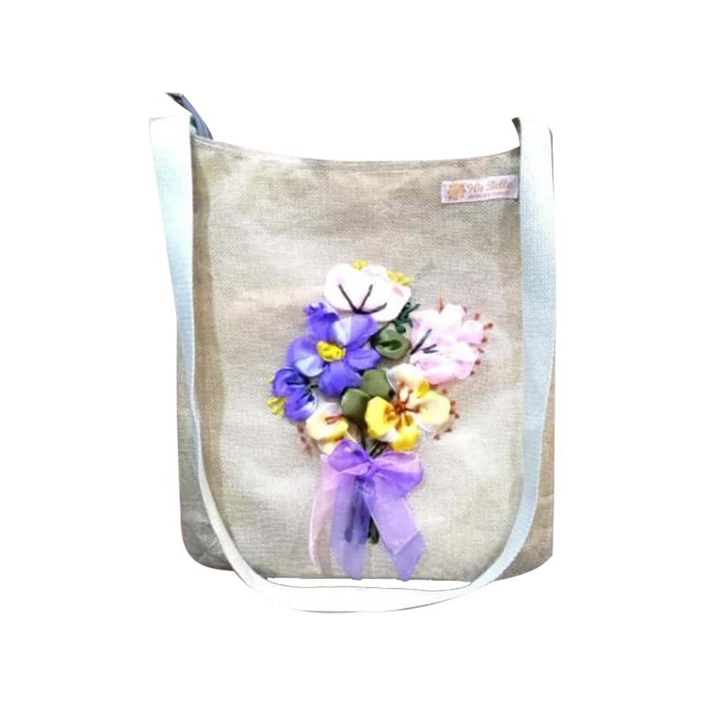 90s Belle Jute But Cute Shoulder Bag Bouquet Code No.048