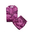 Bambi Women Silk Pajamas One Set Pink AA0015 Large