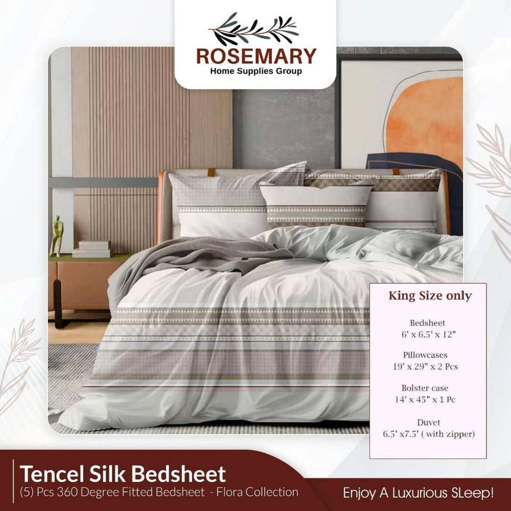 Rosemary Flora Collection Bedsheet Set (5PCS) RM-RM-TBS1001 (TB-5)