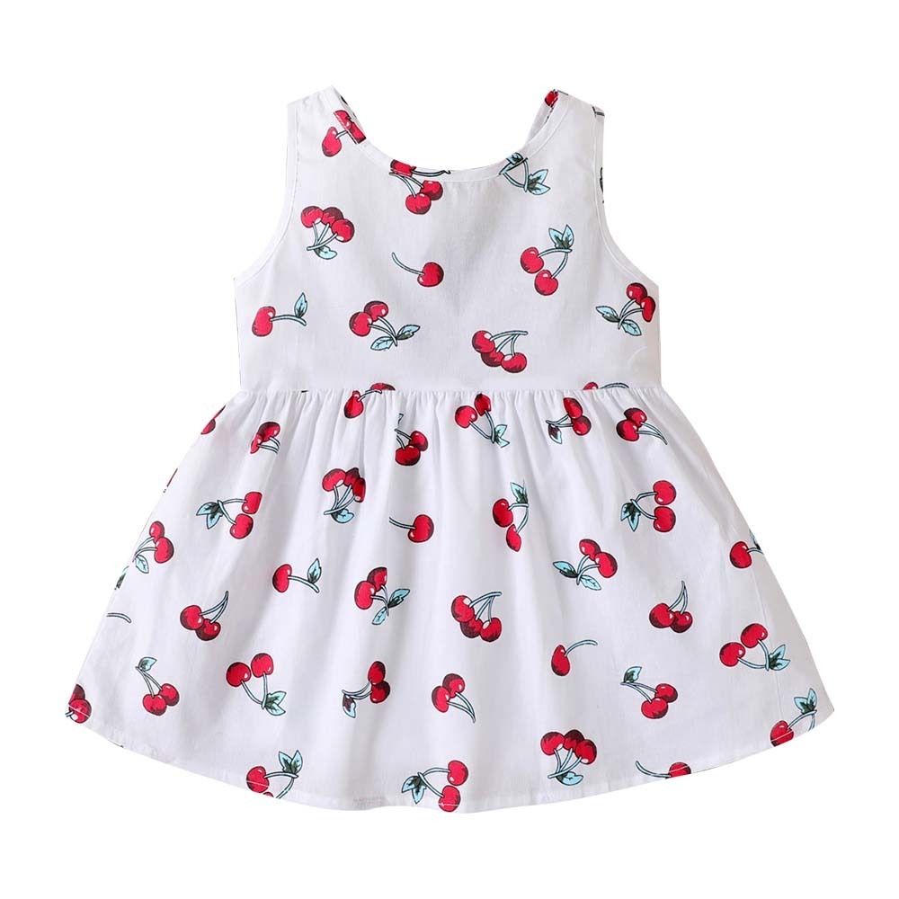 Cherry Print Backless Sleeveless Baby Dress (3 Years) 19442680