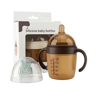 Baby Cele Silicone Baby Milk Bottle with Handle 10425 White