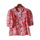 Kudos Floral Chiffon Woman Blouse  B-011 Pink Small