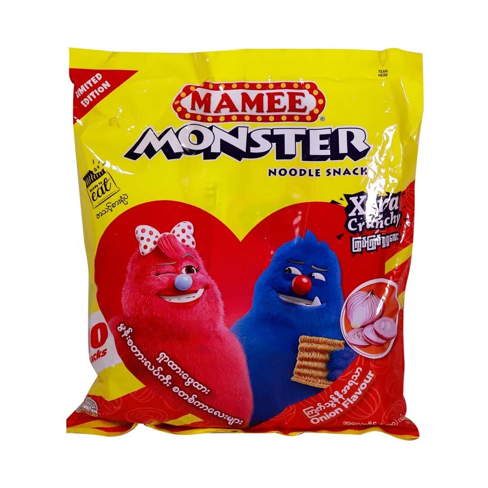 Mamee Monster Noodle Snack Onion 25Gx10PCS