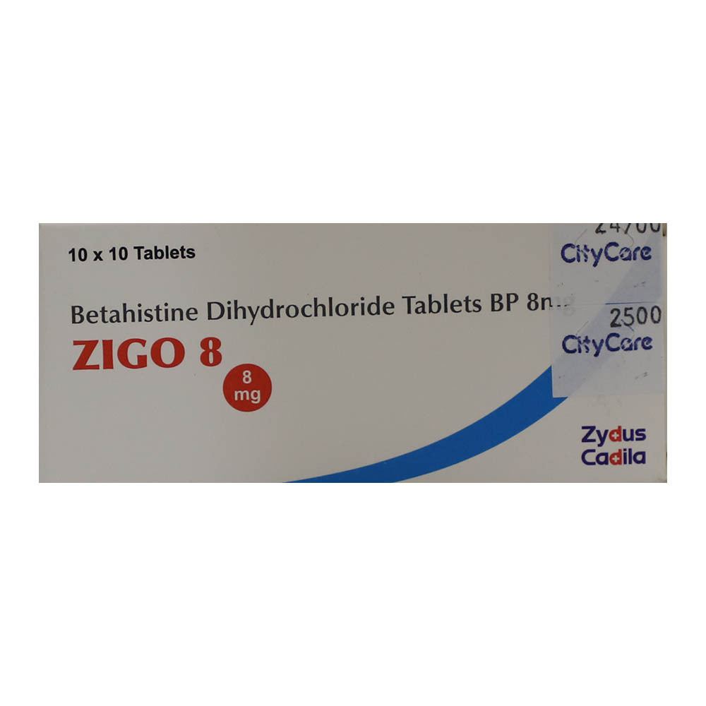 Zigo 8 Betahistine Dihydrochloride 10Tablets 1X10