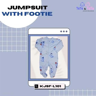 Te Te & Ta Ta Jumpsuit With Footies White 9-12 Months (3Pcs/1Set) KJSF-L101