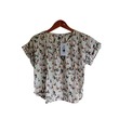 Kudos Floral Chiffon Woman Blouse White B-007 XL