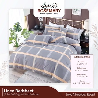 Rosemary Linen Bedsheet Set with Blanket RM-LN-BSD-7PCS-1001 (LN-06)