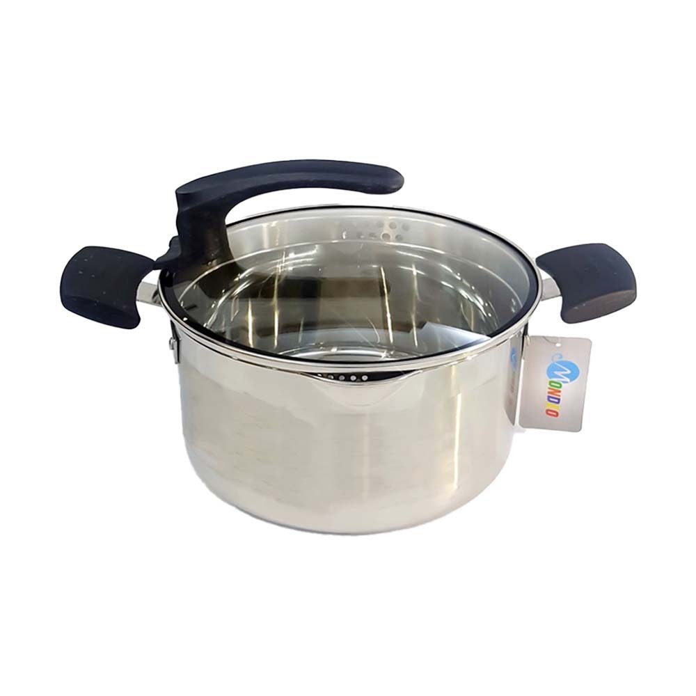 Stainless Steel Stock Pot with Glass Lid 22cm MD-021-3