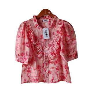 Kudos Floral Chiffon Woman Blouse  B-011 Purple Large