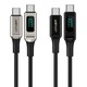 Acefast C6-03 U-C To USB-C 100W Zinc Alloy Digital Display Braided Charging Data Cable (2M) 27070008 Black