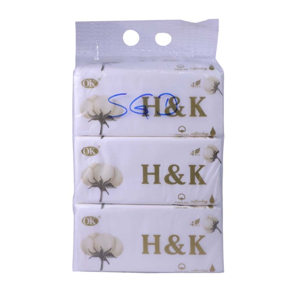 H & K Facial Tissue 4Ply 420Sheets x 3