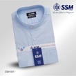 Madarin Collar Shirt Short Sleeve Over (Frozen Blue) SSM-O-P-S-051