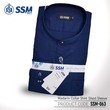 Madarin Collar Shirt Short Sleeve SSM-O-M-S-063 (Dark Blue) Large