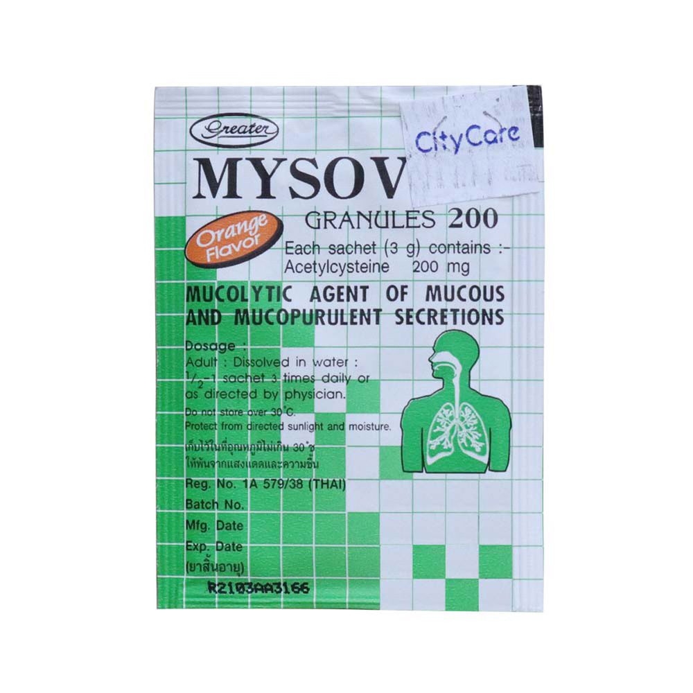 Mysoven Acetylcysteine Orange Flovour 200MG