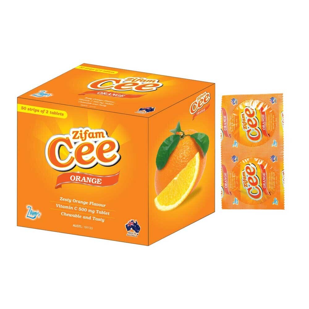 Zifam Cee Vitamin-C 500MG Orange 100Tablets