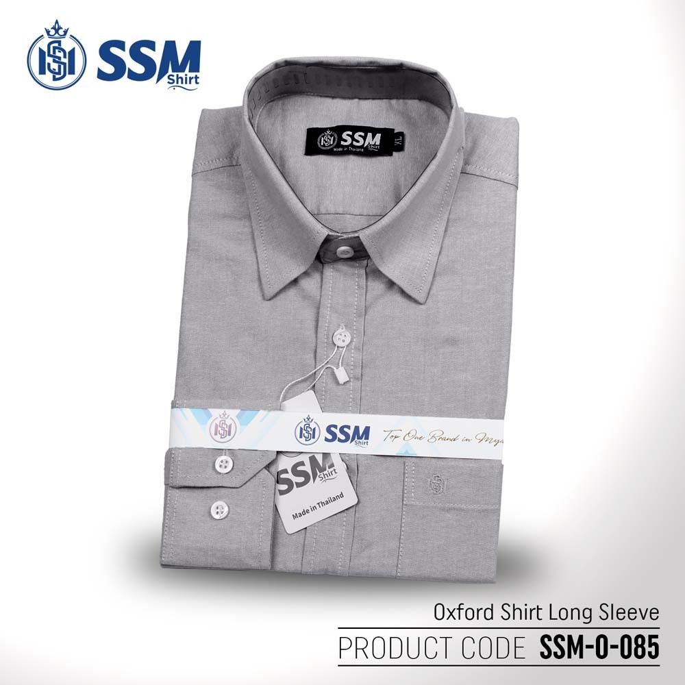 Oxford Shirt Long Sleeve SSM-O-P-L-085 (Dark Gray) Extra Large