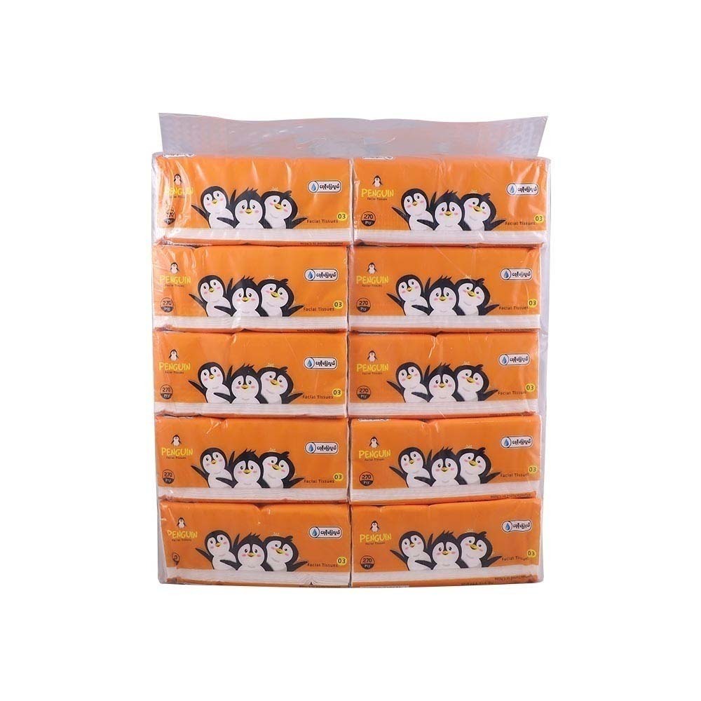Penguin Facial Tissue 3Ply 270Sheets x 10PCS