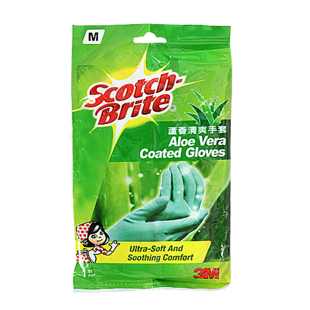 3M Scotch Brite Rubber Gloves Aloe Vera 2PCS (M)