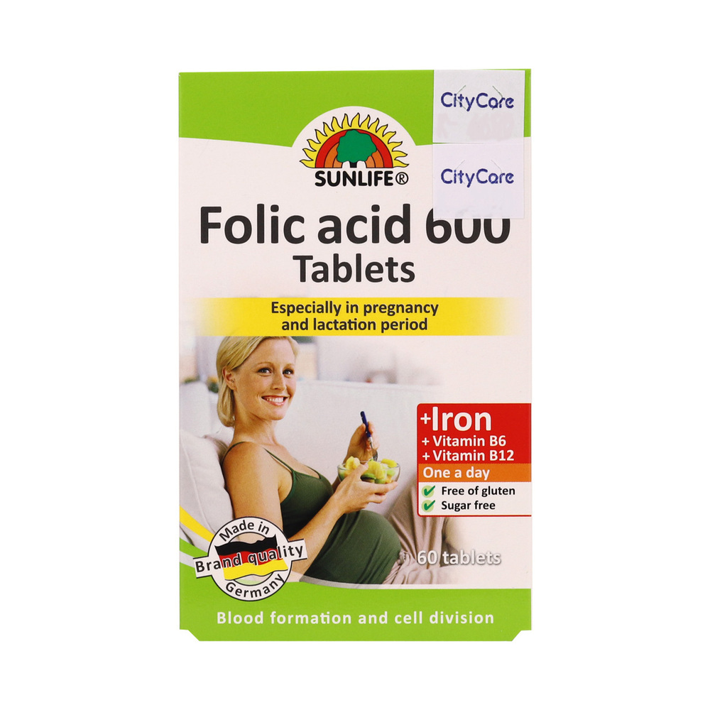 Sunlife Folic Acid 600Mg 30Tablets 1X2