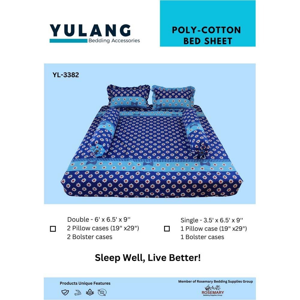 Poly Cotton Bedsheet (Classic) (Double) YL-3382D