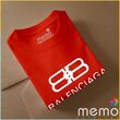memo ygn Balenciaga unisex Printing T-shirt DTF Quality sticker Printing-Red (Medium)