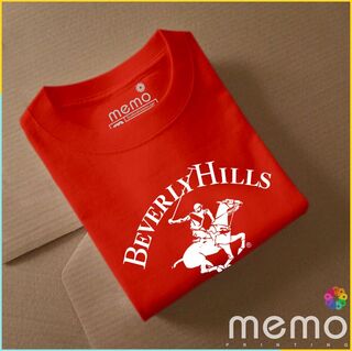 memo ygn Berverly Hills unisex Printing T-shirt DTF Quality sticker Printing-Yellow (XXL)