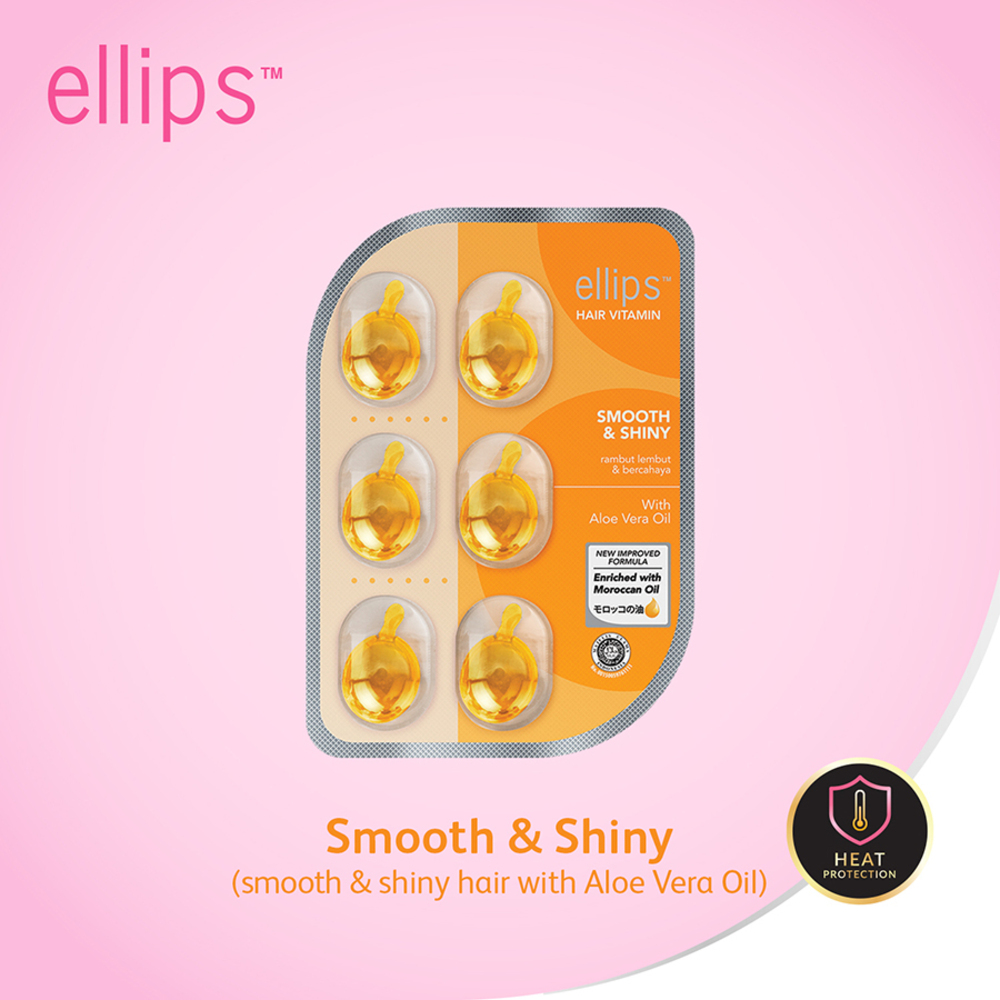 Ellips Smooth & Shiny (Smooth & Shiny Hair With Aloe Vera Oil) 6 Capsules Card