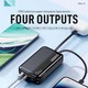 Konfulon J-37 (20000mAh Fast Charging 22.5W Built-in Cable Power Bank) Black