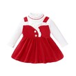 Baby Girl Sweet Fabric Stitching Christma Long Sleeve Dress 20712339