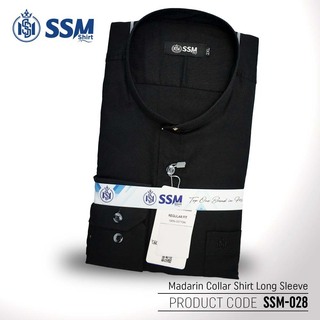 Madarin Collar Shirt Long Sleeve SSM-O-M-L-030 (Dark Brown) Extra Large