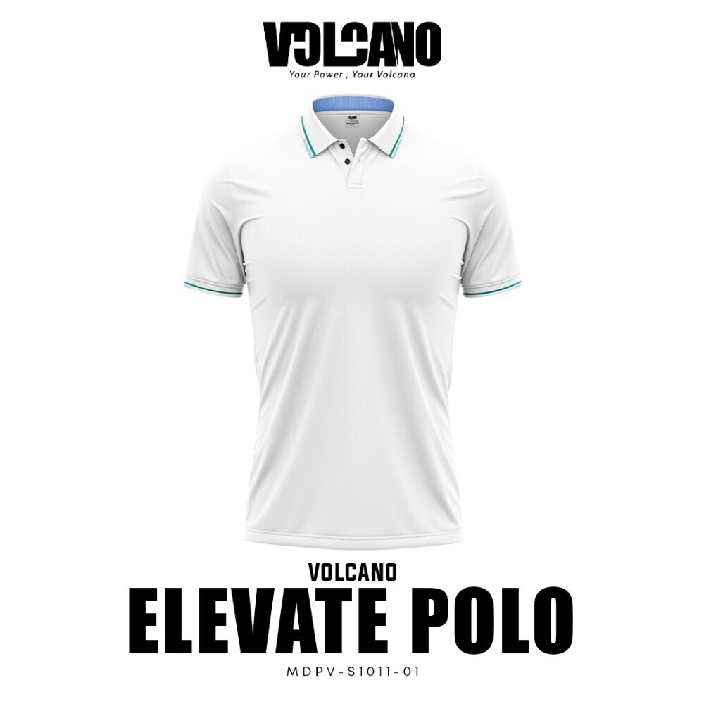 Volcano Men Elevate Polo Shirt White MDPV-S1011-01 Large