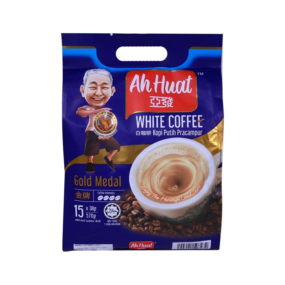 Ah Huat White Coffee Gold Medal 15PCS 570G.