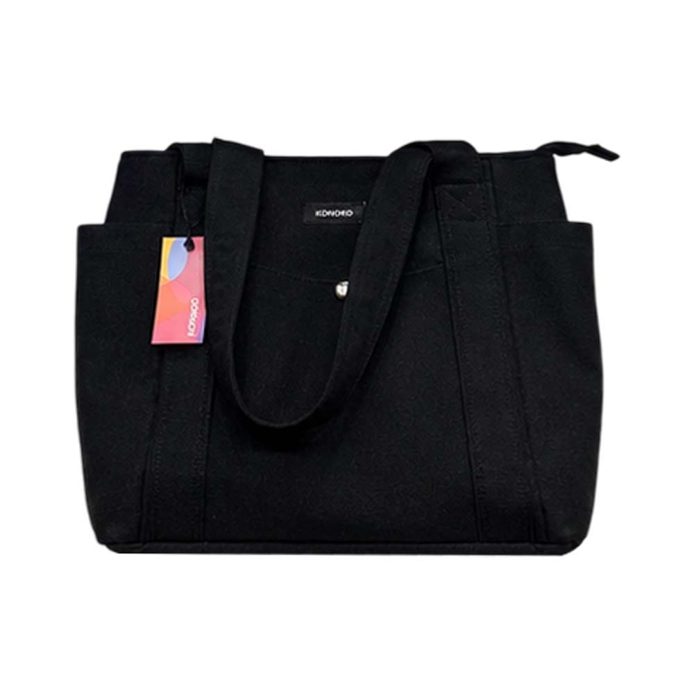 Konoko Canvas Tote Bag Large (Black)