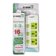 Power Plus 3 Way Socket (3Switch+5Meter) White+Green PPE300I5M