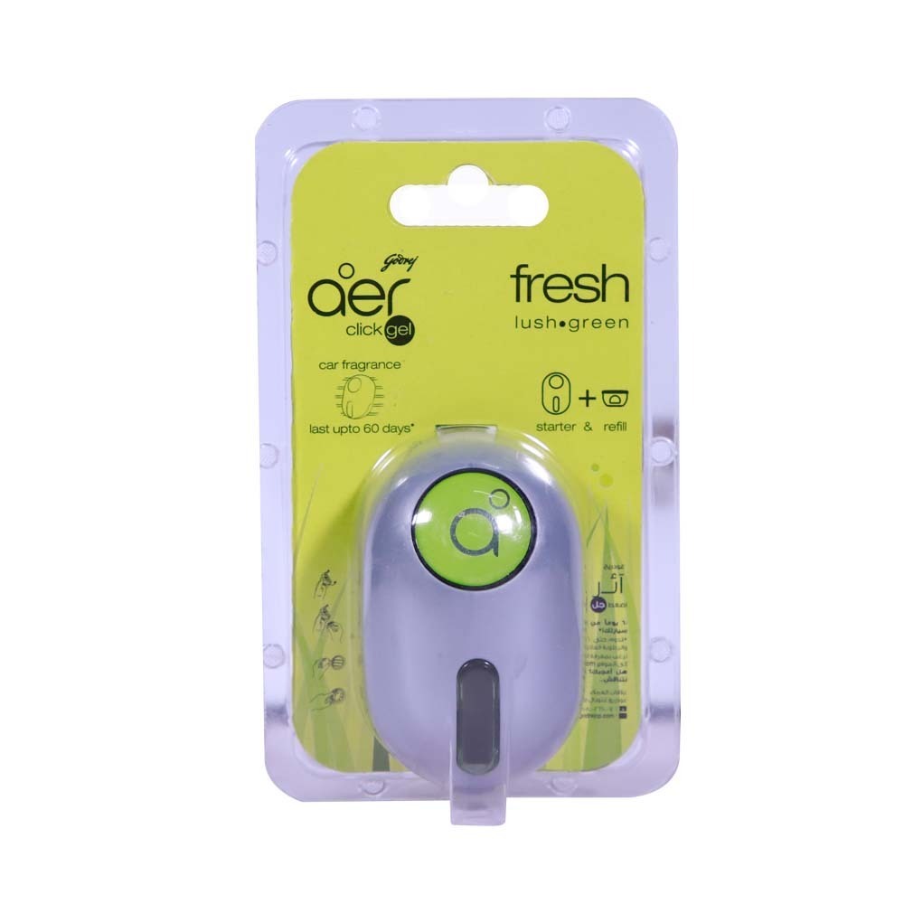 Aer Car Click Gel Fresh Lush Green Starter & Refill