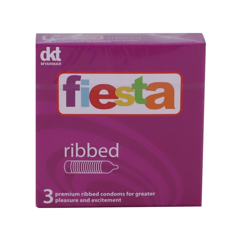 Fiesta Ribbed Condom 3PCS