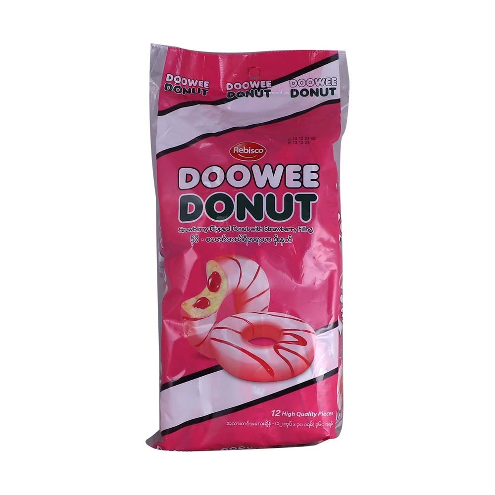 Rebisco Doowee Donut Strawberry Flavour 12PCS 360G