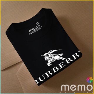 memo ygn Burberry unisex Printing T-shirt DTF Quality sticker Printing-White (Small)