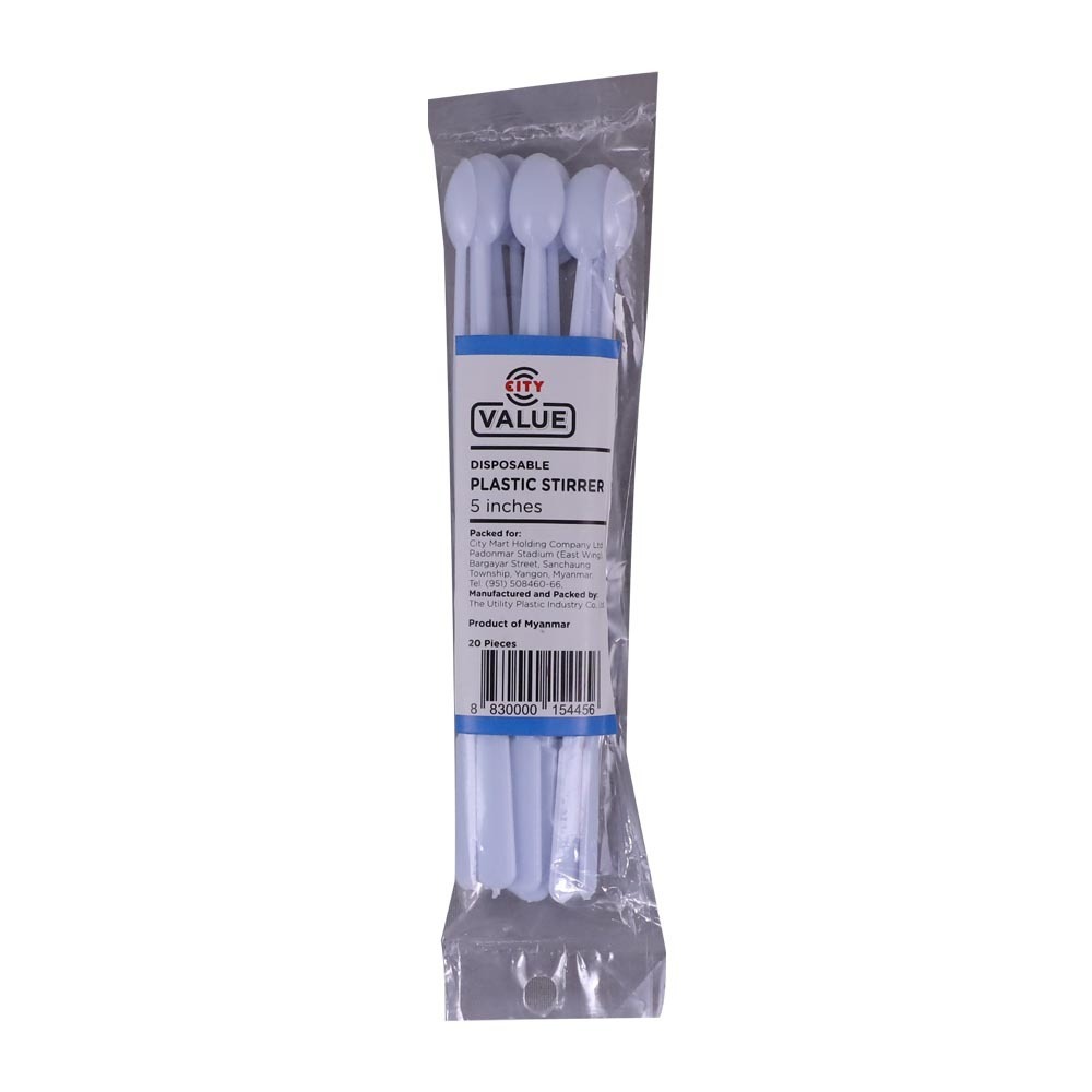 City Value Plastic Stirrer 5IN 20PCS