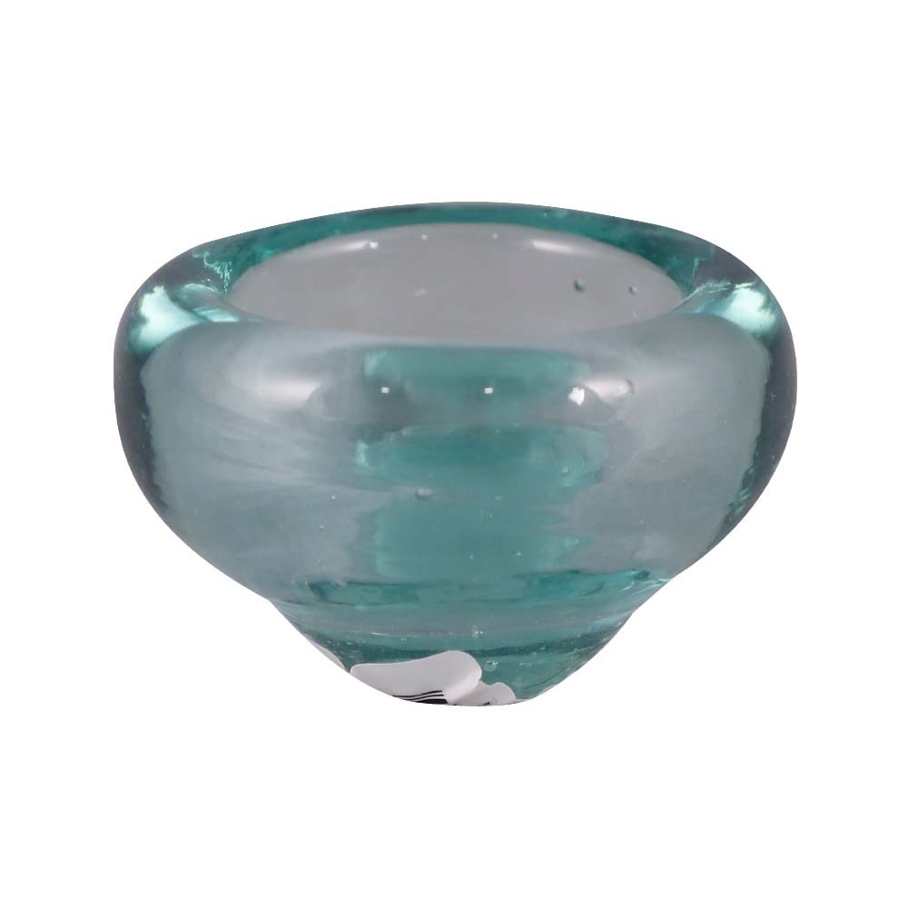 Glass Candle Holder Green Clear (S)