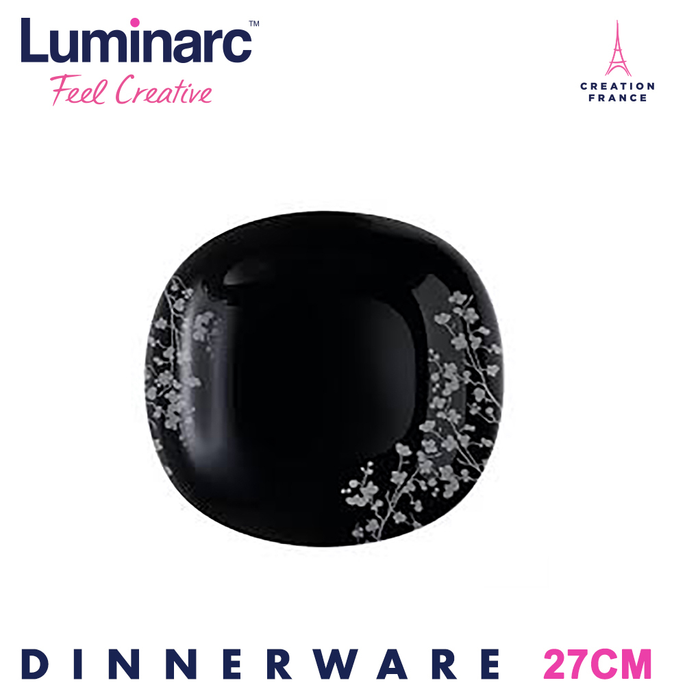 Luminarc Tempered Ombrelle Black Dinner Plate 27CM