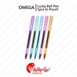 Omega Lucky Ball Pen with Gripper 0.7mm ( 5PCS in Pouch)