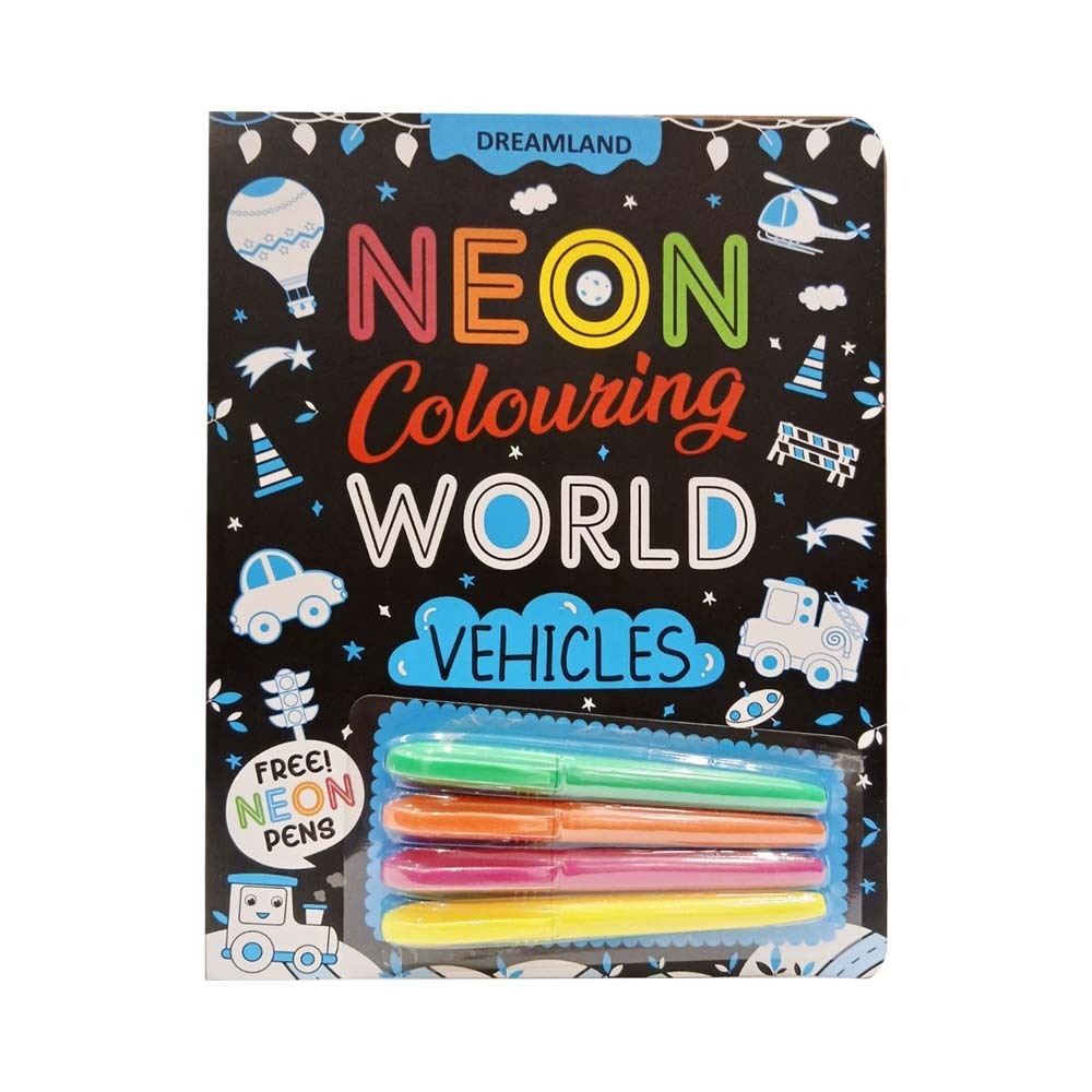 Vehicles Neon Colouring World Book