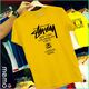 memo ygn Stussy unisex Printing T-shirt DTF Quality sticker Printing-Yellow (XL)