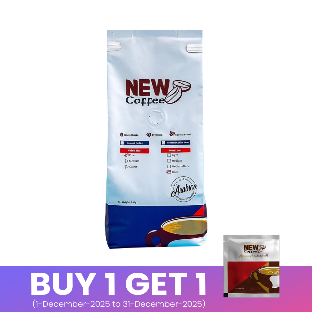 New Coffee Pure Fine Ground Coffee (Dark Roast) 250G