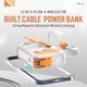 Konfulon J-42 (10000mAh Fast Charging 22.5W Built-in Cable/Wireless Power Bank) Orange