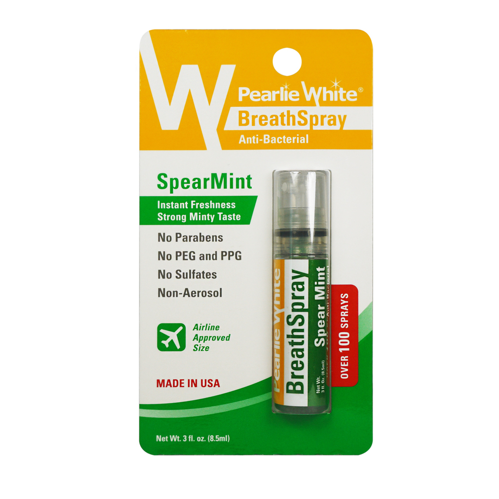 Pearlie White Spear Mint Anti-Bacterial Breath Spray 8.5ML