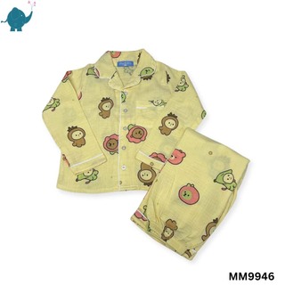 Max & Mia Kid Unisex Cotton Puff Long Sleeve Pajamas Set MM9946 Light Green M (5/6yrs)