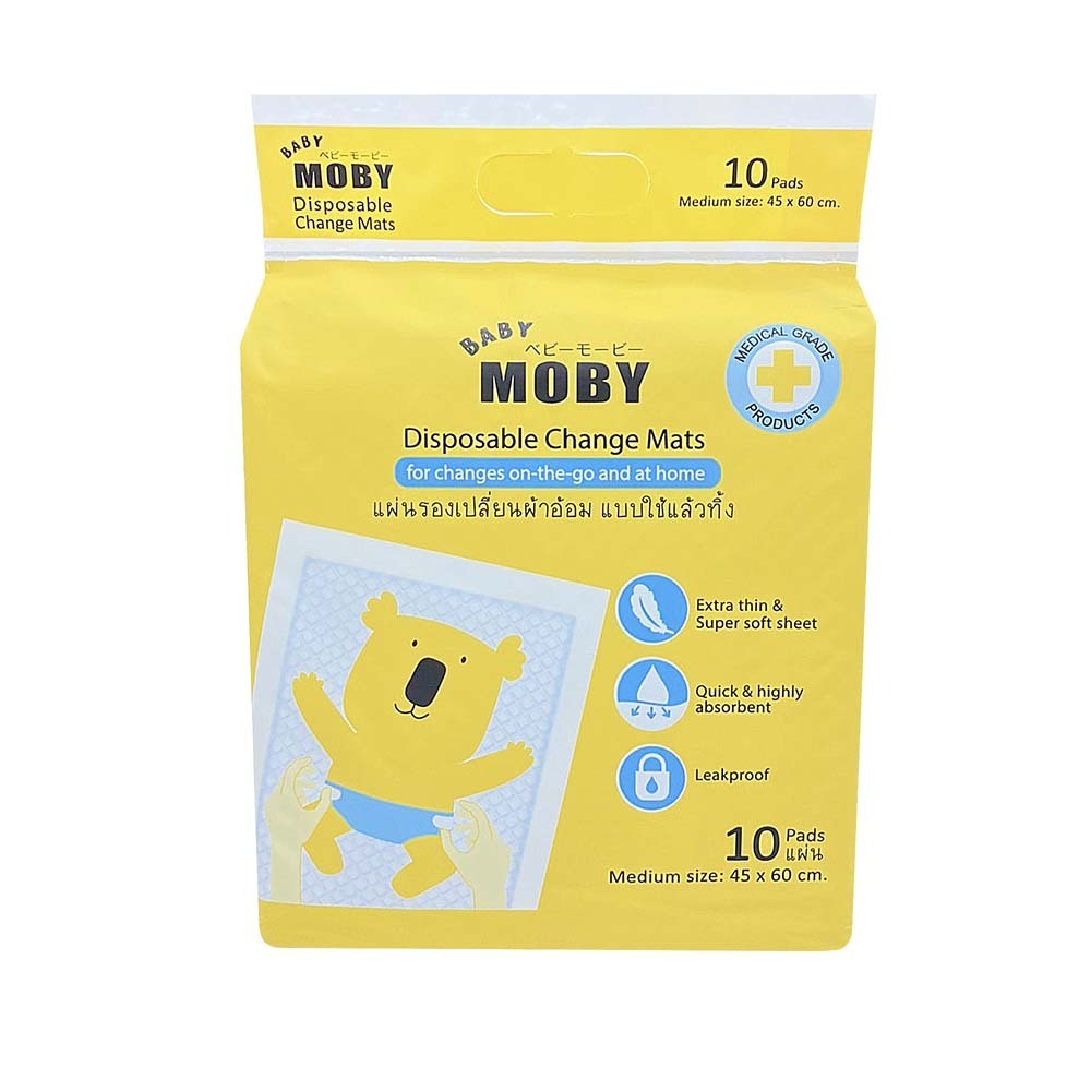 Baby Moby Disposable Change Mats Underpads  10Sheets