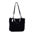 MGOU Wrinkled Shoulder Underarm Bag (Black 9362)